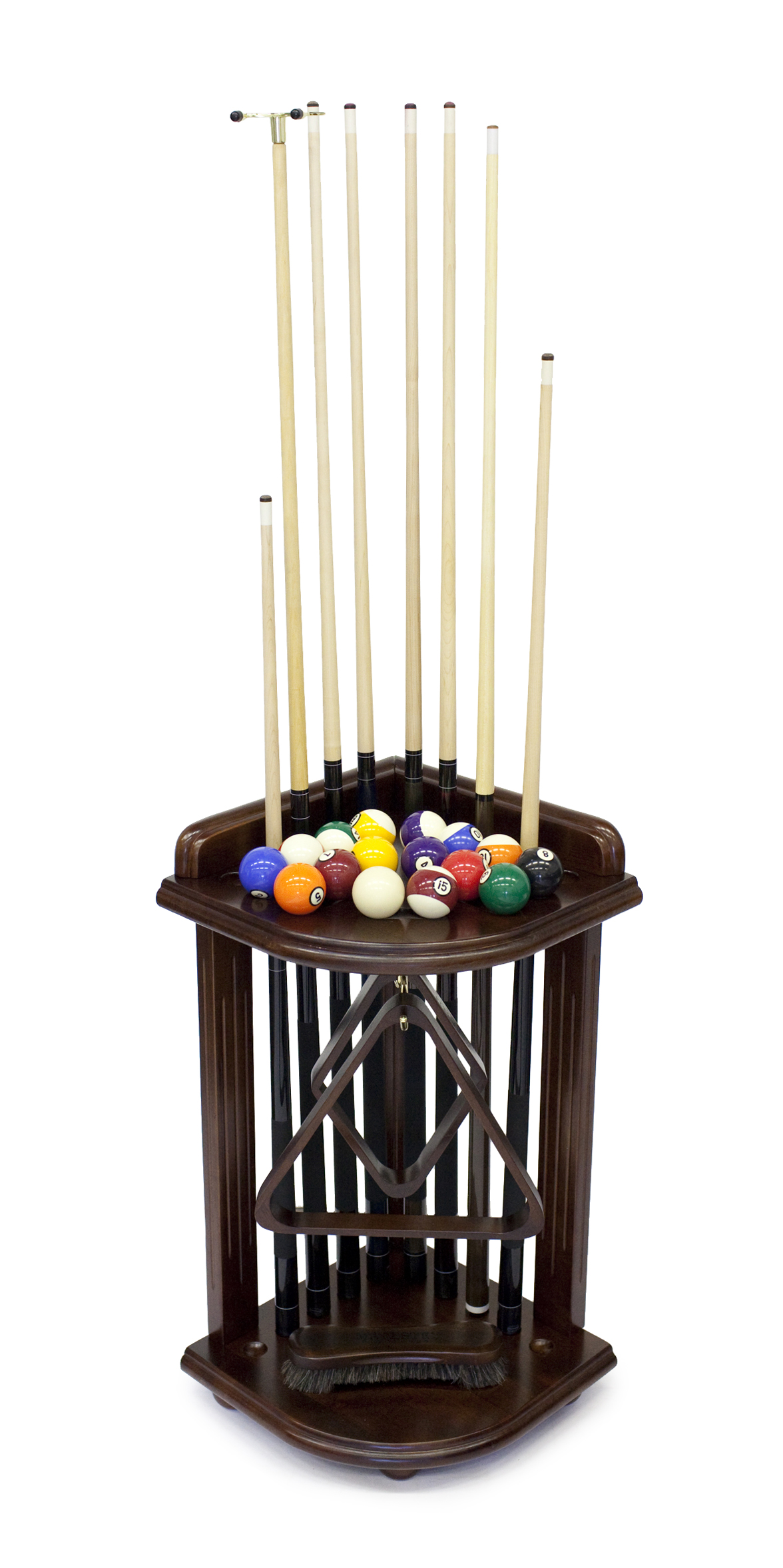 Billiard Wall Decor Accessory Pool cue rack with classic Oak finish