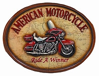 Billiard Wall Decor Accessory Ride a Winner Motorcycle