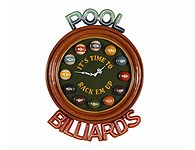 Billiard Wall Decor Accessory It`s Time Billard Clock