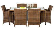Stunning 6 Person Dining Table With Chairs - Bronze