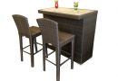 Martini patio bar table with realistic synthetic Teak wood top - Pic 1