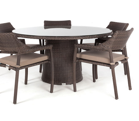 Table à dîner ronde Delia pour 5 personnes